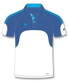 Premier Polo Shirt - White/Periwinkle Blue/Sky Blue