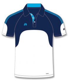 Premier Polo Shirt - White/Navy Blue/Sky Blue