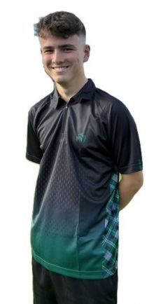 Tartan Gradient Polo Shirt Black-Green