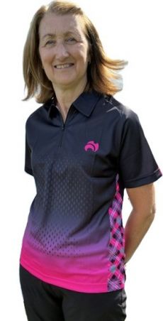 Tartan Gradient Blouse Black-Pink