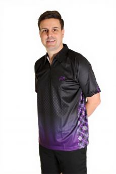 Tartan Gradient Polo Shirt Black-Purple