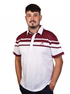 Style 22 Polo Shirt - White/Maroon