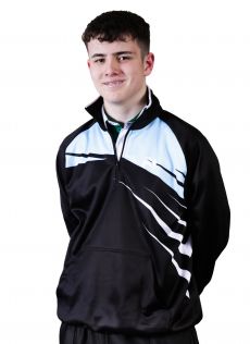 1/4 Zipped Sweatshirt Black-Powder Blue