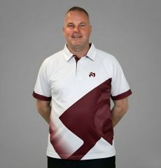 Style 26 Polo Shirt - White/Maroon