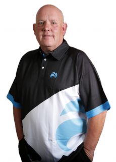 Style 26 Polo Shirt - Black/Sky/White
